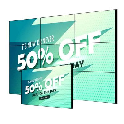 Pantalla de empalme LCD UHD de borde ultra estrecho de 55 pulgadas 3,5 mm de pantalla de pared de vídeo interior