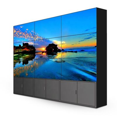 Pantalla de empalme LCD UHD de borde ultra estrecho de 55 pulgadas 3,5 mm de pantalla de pared de vídeo interior