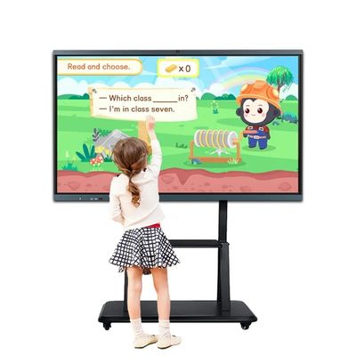 Panel plano LCD portátil interactivo de 86 pulgadas de pizarra inteligente para la enseñanza