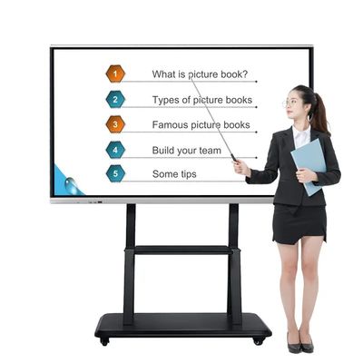 Pizarra Interactiva 4K UHD de 100 Pulgadas con Pizarra Inteligente Multitáctil de 20 Puntos para el Aula