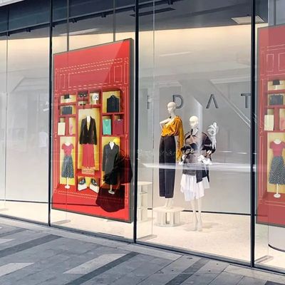 55 pulgadas 16:9 Reproductor de vídeo de alto brillo pantalla LCD de publicidad para ventana de la tienda