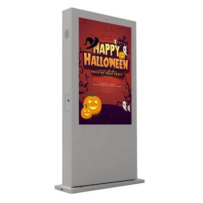 Display de pantalla de publicidad exterior de 55 pulgadas de alto brillo IP65 para señalización digital a prueba de clima