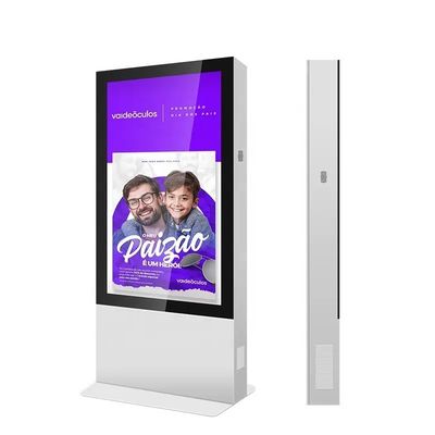 65 pulgadas pantalla de publicidad exterior mostrador de quioscos de alta luminosidad señalización digital