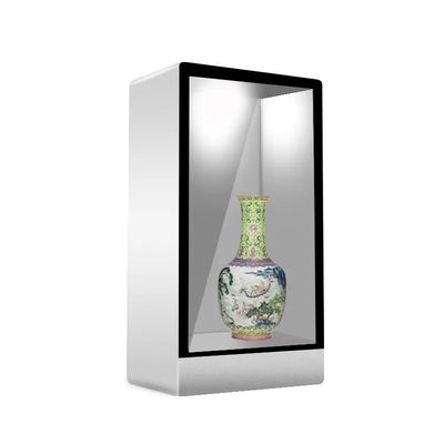 Vitrina LCD transparente de 55 pulgadas con resolución de 1920x1080 y gabinete de pantalla táctil de 10 puntos