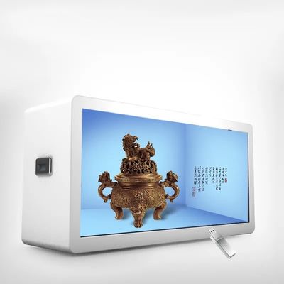 Vitrina LCD inteligente transparente de 43 pulgadas con resolución de 1920 * 1080 y 450 cd / m2 de brillo Caja de señalización digital