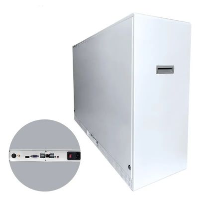 1x2 Pared de empalme Vitrina LCD transparente de 55 pulgadas gabinete de pantalla táctil capacitiva