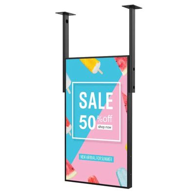 Pantalla publicitaria de LCD metálica con alto brillo de 1500 nits y aprobación ROHS para señalización digital comercial