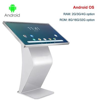 Pantalla táctil 4K de pie en el piso Quiosco digital Pantalla táctil capacitiva de 50 pulgadas