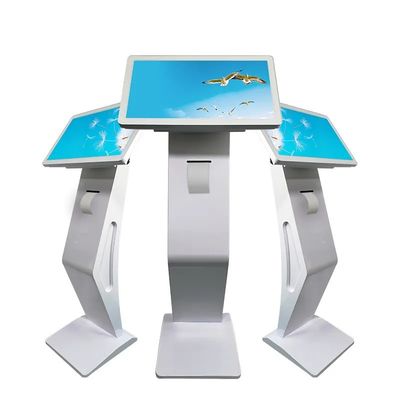 Quiosco digital con pantalla táctil de 21,5 pulgadas con impresora térmica y escáner de código QR para autoservicio interactivo
