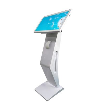 Quiosco digital con pantalla táctil de 21,5 pulgadas con impresora térmica y escáner de código QR para autoservicio interactivo
