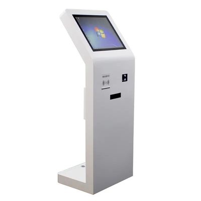 Kiosco de pantalla táctil de pie de piso de 21.5 pulgadas con lector de tarjetas IC y escáner de código QR