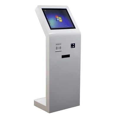 21Quiosco de pantalla táctil de piso de 5 pulgadas con lector de tarjetas IC y escáner de código QR