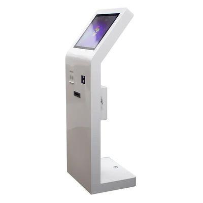Kiosco de pantalla táctil de pie de piso de 21.5 pulgadas con lector de tarjetas IC y escáner de código QR