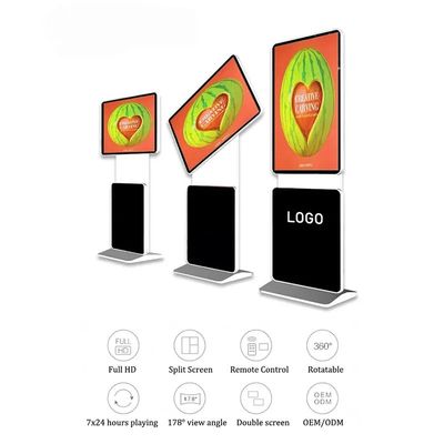 Tela táctil de infrarrojos de 43 pulgadas Quiosco digital con pantalla giratoria de 360 grados para publicidad