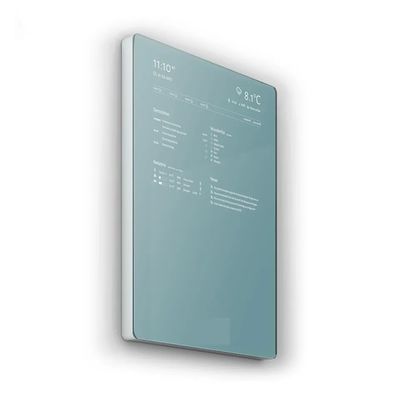 21Espejo inteligente de 5 pulgadas montado en la pared con pantalla táctil capacitiva para publicidad y maquillaje