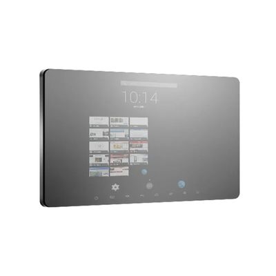 21Espejo inteligente de 5 pulgadas montado en la pared con pantalla táctil capacitiva para publicidad y maquillaje