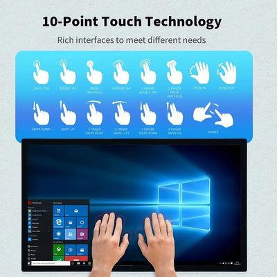 Display de pantalla táctil industrial capacitiva LED LCD de alto brillo 43 pulgadas