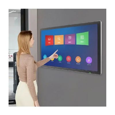 Monitor de pantalla táctil de infrarrojos de 50 pulgadas montado en la pared PC Puerto HDMI de borde ultra estrecho