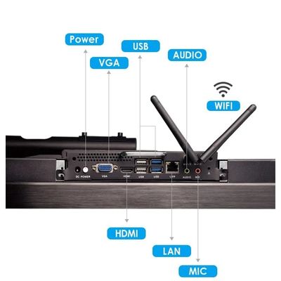 Pantalla táctil inteligente de 55 pulgadas pantalla interactiva de panel plano con relación de aspecto 16:9