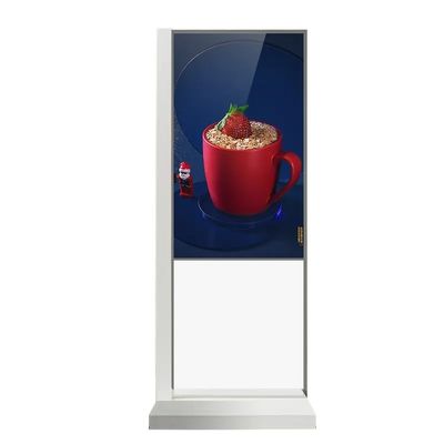 Monitor de pantalla táctil transparente de 55 pulgadas con reproductor de video Android y tecnología táctil infrarroja 10