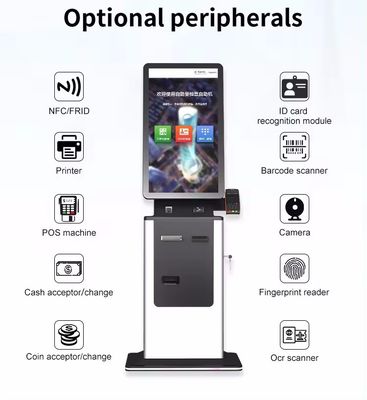 Quiosco de autoservicio de pantalla táctil de 32 pulgadas con marca personalizada y funciones múltiples