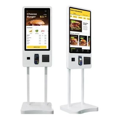 Quiosco digital con pantalla táctil de 32 pulgadas con sistema operativo Windows 10 y carcasa metálica para autoservicio interactivo