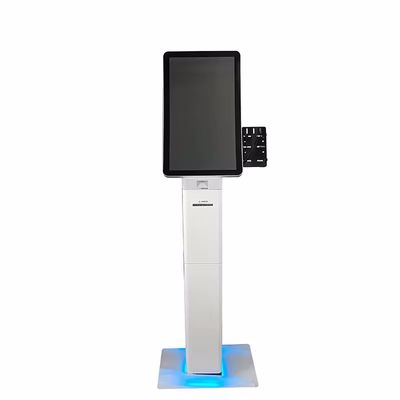 Quiosco digital de pantalla táctil con impresora de recibos y escáner de código QR mini pos