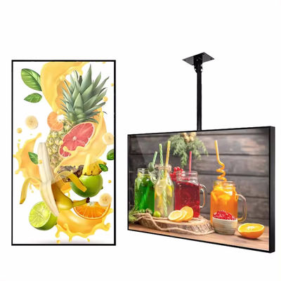 Display publicitario de alto brillo con 3000 nits de brillo para la señalización digital de ventanas con amplio rango de temperatura e instalación suspendida