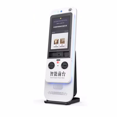 Quiosco de autochequeo con dispensador de tarjetas motorizado soporte multilingüe y conectividad Bluetooth Wi-Fi