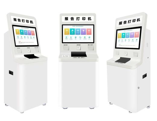 Quiosco de autoservicio con lector de pasaportes de bajo mantenimiento y pantalla táctil de metal