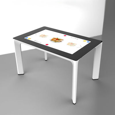 Mesa de pantalla táctil interactiva multi-toque con patas desmontables y escritorio de vidrio completo CPU Intel Core I5