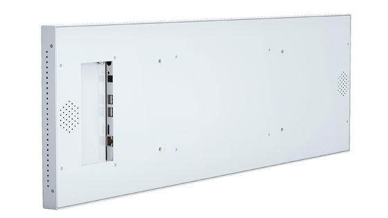 Quiosco digital con pantalla táctil capacitiva de 37 pulgadas, alta resolución de 3840x1080 y pantalla de tira extensible