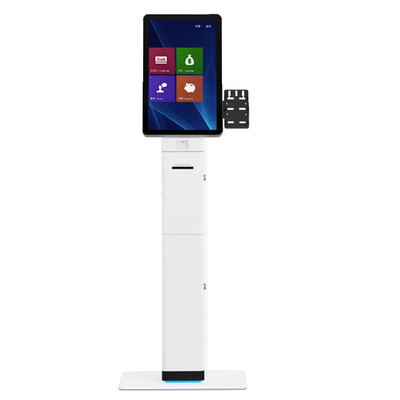 Quiosco con pantalla táctil de 18.5 pulgadas con pantalla táctil capacitiva interactiva y sistema operativo Windows 10 para auto check-in