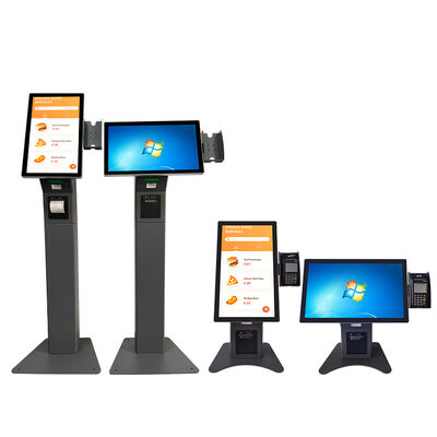 21Quiosco de auto-pedido de 5 pulgadas con soporte multilingüe y panel de vidrio endurecido de caja metálica