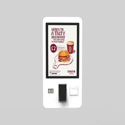 Display LCD de 32 pulgadas montado en la pared Quiosco de auto pedido con garantía de 3 años para comida rápida y minoristas