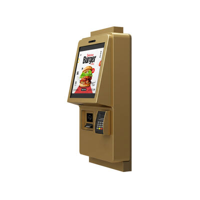 24 pulgadas capacitiva pantalla táctil Quiosco de auto-pedido con resolución 1920X1080 y diseño montado en la pared para el pedido de alimentos en interiores