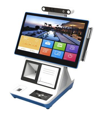 Quiosco de autochequeo de escritorio con pantalla capacitiva de 10 puntos Android o Windows Comunicación opcional y WiFi personalizada para la administración de visitantes