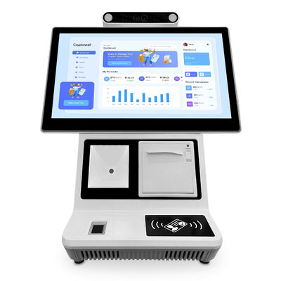 Quiosco de autochequeo de escritorio con pantalla capacitiva de 10 puntos Android o Windows Comunicación opcional y WiFi personalizada para la administración de visitantes
