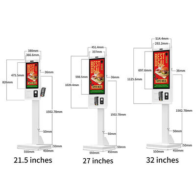 Quiosco de auto pedido de 32 pulgadas con toque capacitivo de 10 puntos e interfaces múltiples para restaurantes de comida rápida