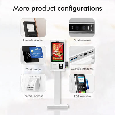 Quiosco de auto pedido de 32 pulgadas con toque capacitivo de 10 puntos e interfaces múltiples para restaurantes de comida rápida