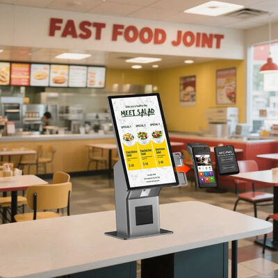 Quiosco de auto pedido de 32 pulgadas con toque capacitivo de 10 puntos e interfaces múltiples para restaurantes de comida rápida