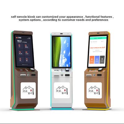 Quiosco de Auto Check-In de Hotel con Pago por Código QR y Pantalla Táctil para Autoservicio de Pie