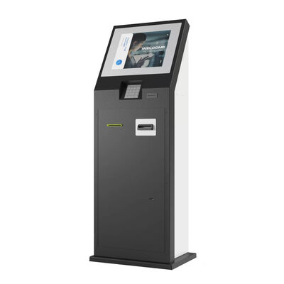 Quiosco comercial de autoservicio con pantalla táctil capacitiva de 10 puntos, resolución 1920x1080 y carcasa metálica de acero inoxidable