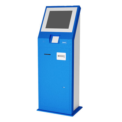 Quiosco comercial de autoservicio con pantalla táctil capacitiva de 10 puntos, resolución 1920x1080 y carcasa metálica de acero inoxidable