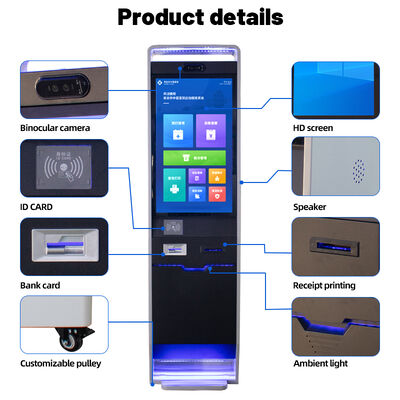 Quiosco de autocomprobación con pantalla táctil capacitiva de 10 puntos de resolución 1920X1080 y procesador Intel Core I5