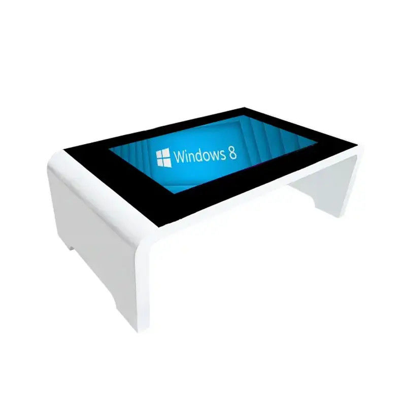 Mesa de pantalla táctil interactiva de 43 pulgadas con pantallas táctiles capacitivas y mesa de café inteligente de resolución 1920x1080