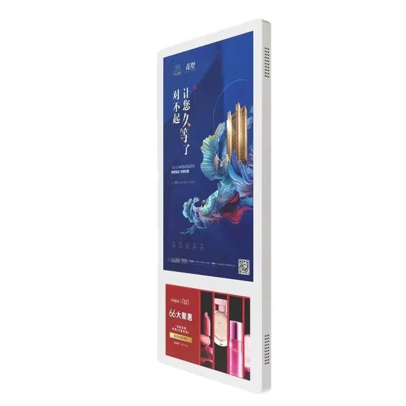 Pantalla publicitaria para ascensor Android de alto brillo de 18.5 pulgadas, pantalla LCD, señalización digital
