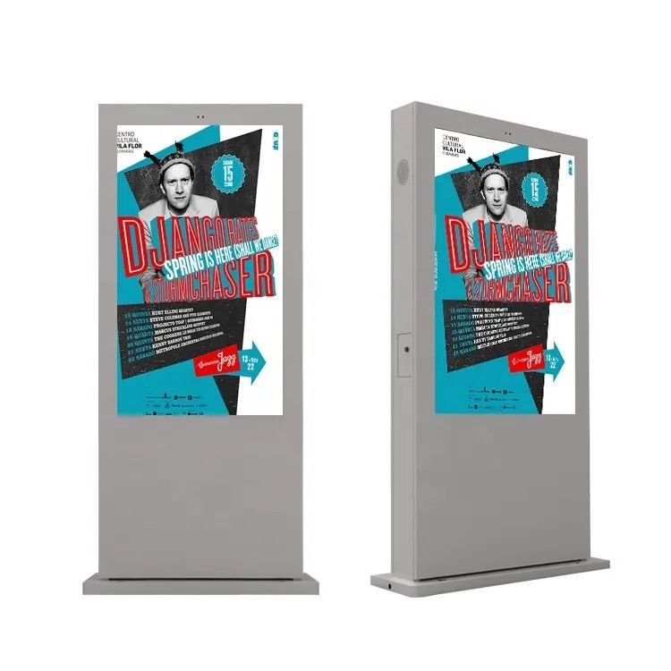 Display de pantalla de publicidad exterior de 55 pulgadas de alto brillo IP65 para señalización digital a prueba de clima