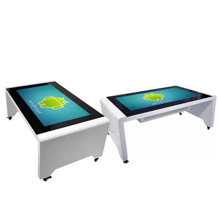 Mesa de pantalla táctil interactiva de aleación de aluminio de 55 pulgadas con consumo de energía de 110W y pantalla multi-toque