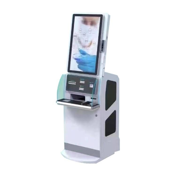 Quiosco de autoservicio con pantalla táctil de 32 pulgadas, 67W de potencia y funciones personalizables para el registro de pacientes en hospitales